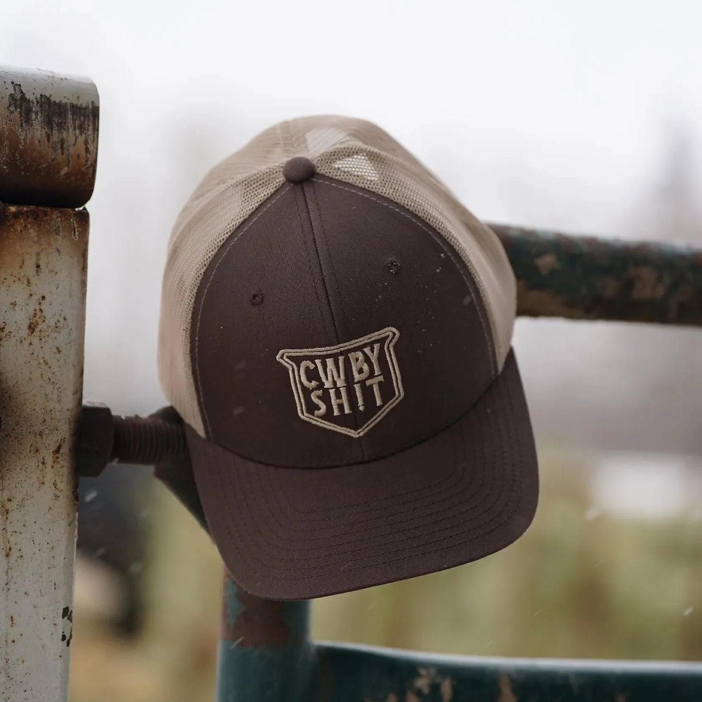 Cowboy Sh*t - Men’s Ball Cap, “THE ECKVILLE”, Brown, Snapback, Flat Brim 237