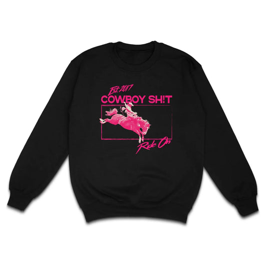 Cowboy Sh*t Unisex Crewneck Sweatshirt, “80’s Vibe 2.0”, Black, 233