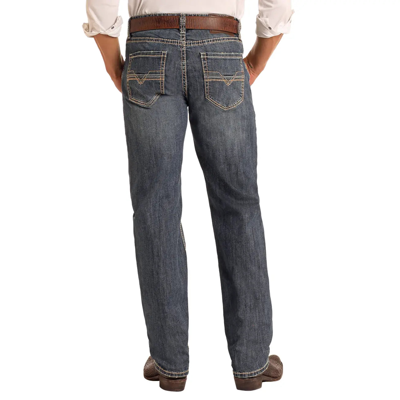 ROCK & ROLL Men’s Jean - “Cannon”, Rope Stitch, Med Vintage, Loose Fit, Bootcut BM0CD05621