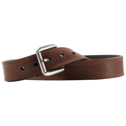 Ariat Work Men’s Leather Belt, Triple Stitched Brown A1700108