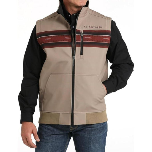 Cinch Men’s Boned Vest, Khaki MWV154004