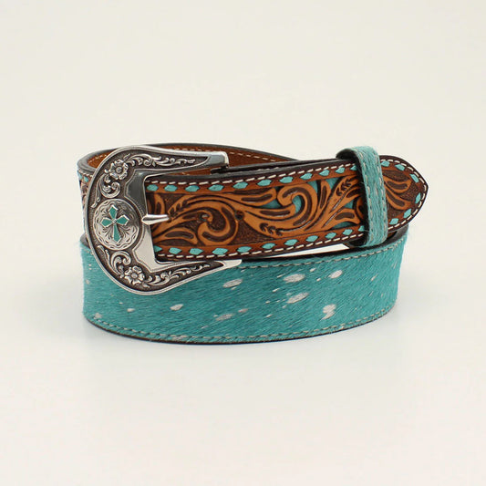 Angel Ranch - Ladies BELT, Turquoise Calf Hide D140001433