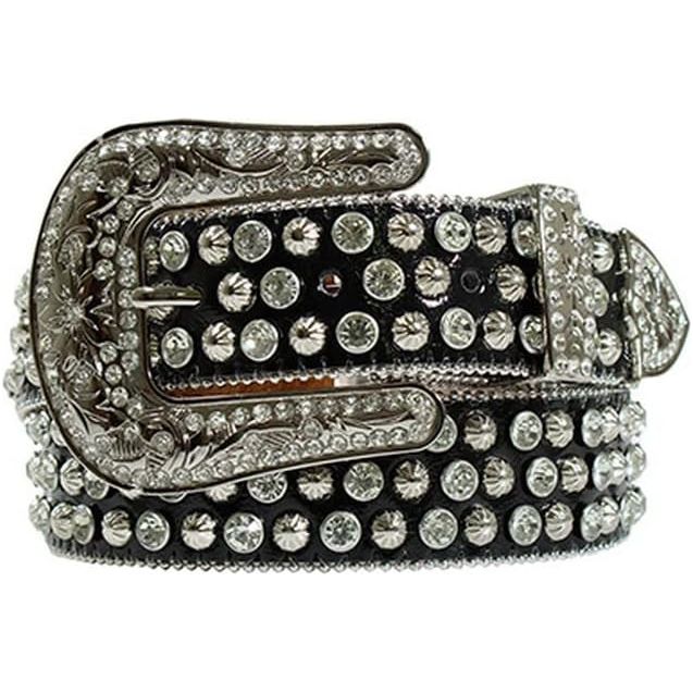 Angel Ranch - Ladies BELT, Black, Rhinestones, Studs D140003601