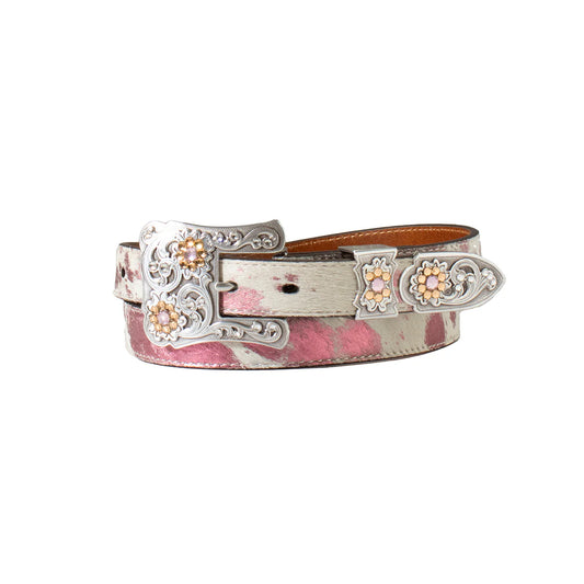 Nocona Ladies Belt - Pink Foil w/ Crystal buckle N320005705