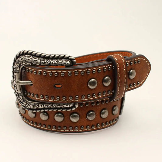 Ariat Kids Belt - Leaf Embossed, Studs, Heart Concos A1306402