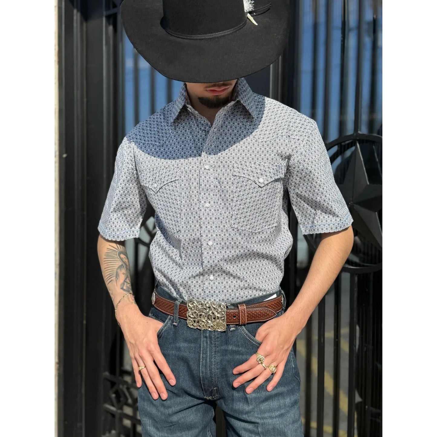 Nocona Men’s Belt; Woven Inlay, Braided Horse Hair, Conchos- N210002102