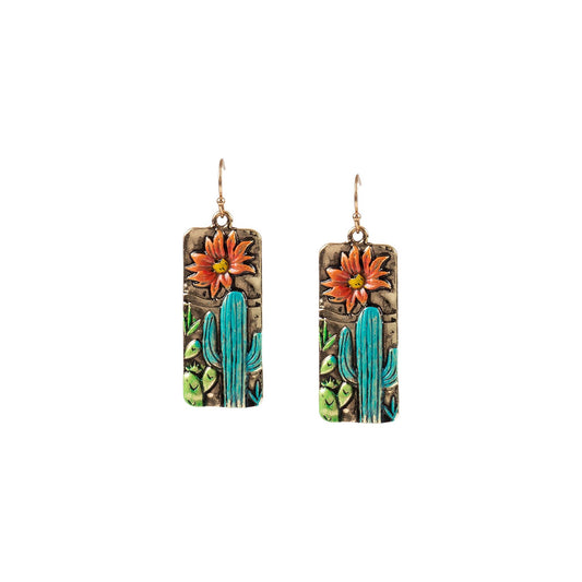Silver Strike Ladies Earrings - Silver Cactus Flower D460018497