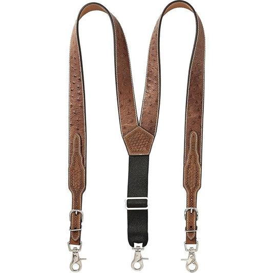 Nocona Suspenders - Western, Ostrich Print N8513208