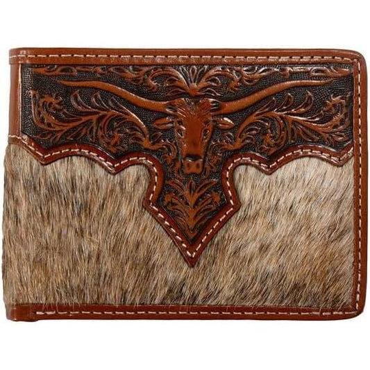 Nocona Men’s Wallet, Bifold, Calf hide, Tooled N500048302
