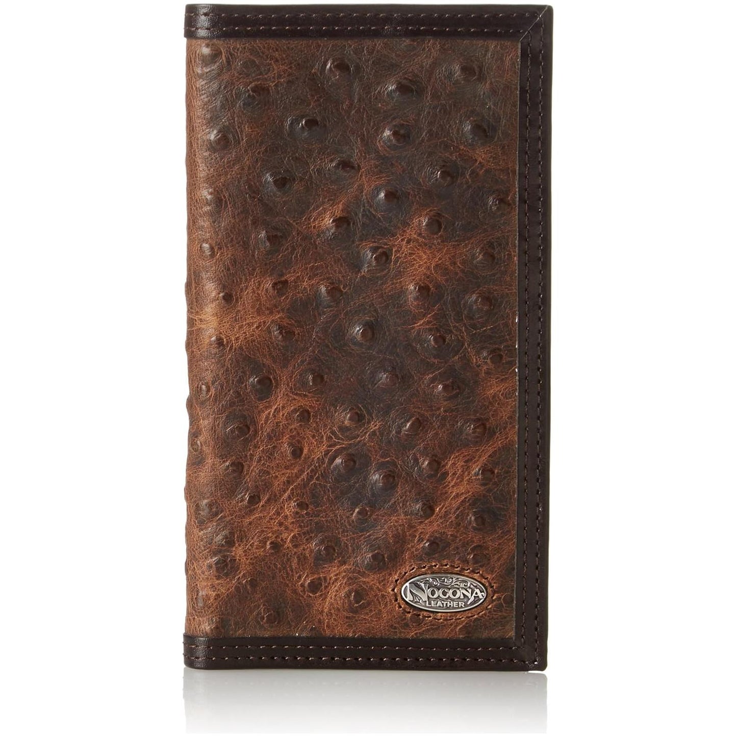 Nocona Men’s Checkbook Cover/Rodeo Wallet, Ostrich Print N5487602