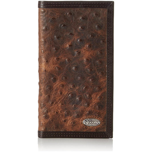 Nocona Men’s Checkbook Cover/Rodeo Wallet, Ostrich Print N5487602