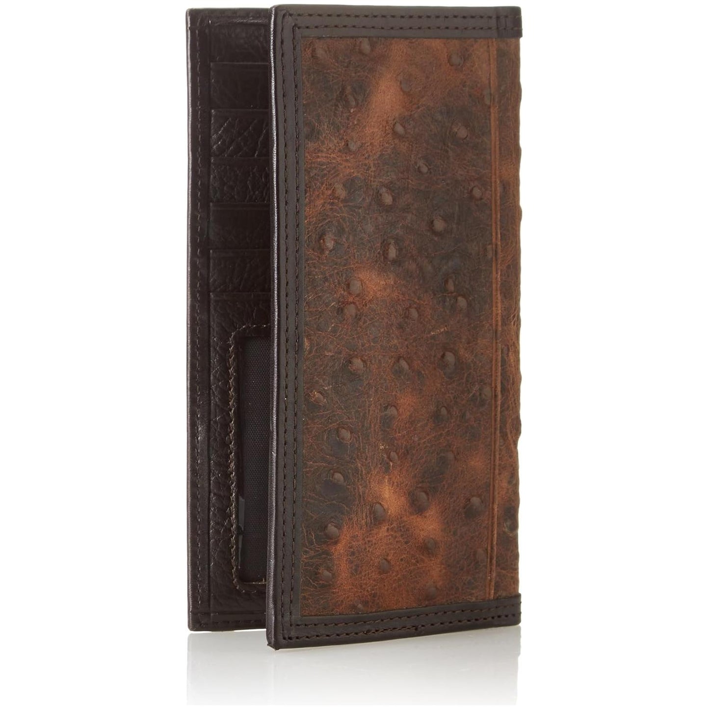 Nocona Men’s Checkbook Cover/Rodeo Wallet, Ostrich Print N5487602