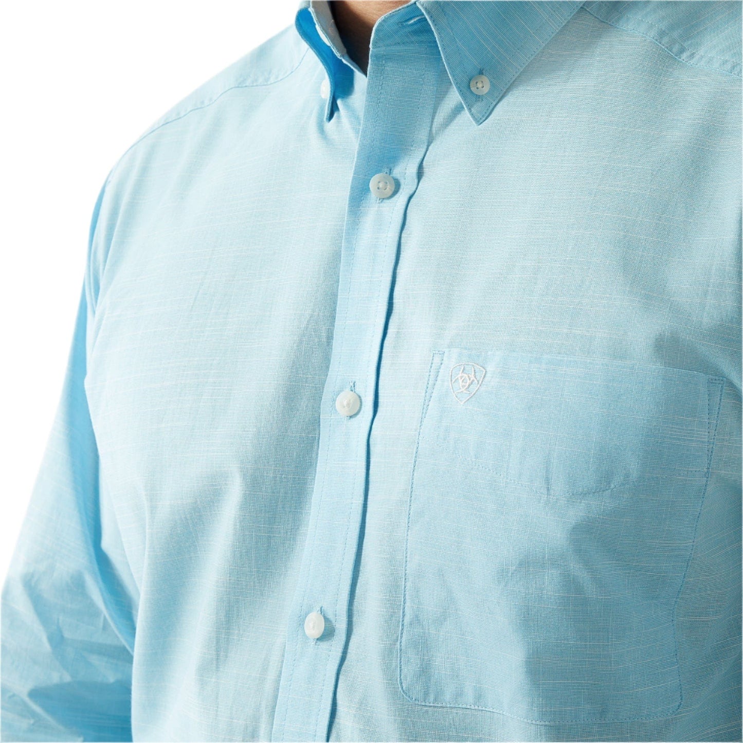 Ariat Men’s WesternShirt, Long Sleeve Button Up, Light Blue 10058785