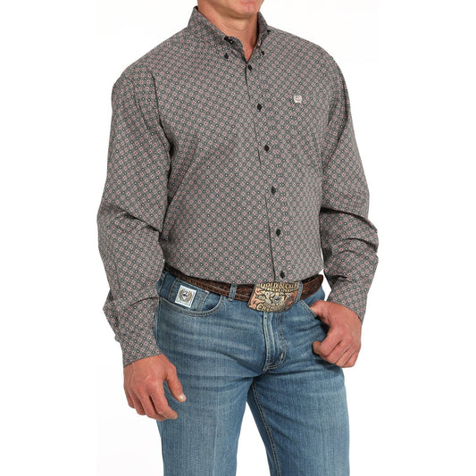 CINCH - Men LONG SLEEVE BUTTON-DOWN SHIRT, Geometric Print MTW1105925