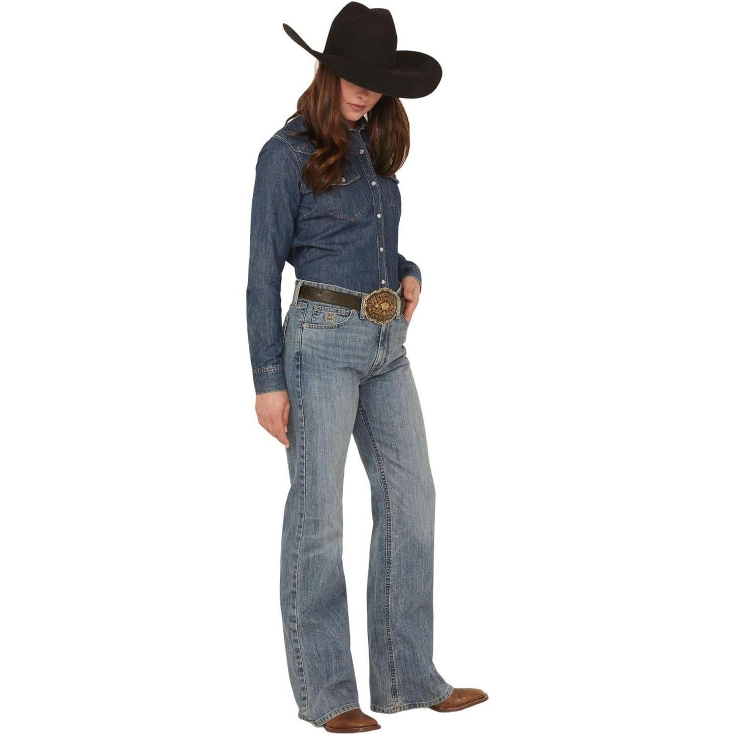 * Cinch Ladies Trouser Jean - “Tatum” High Rise, Inigo Wash MJ84454001