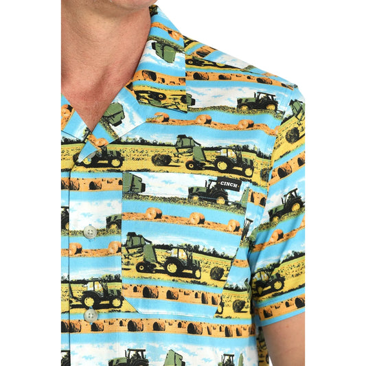Cinch Men’s Button Up Short Sleeve Shirt - John Deer MTW1401050
