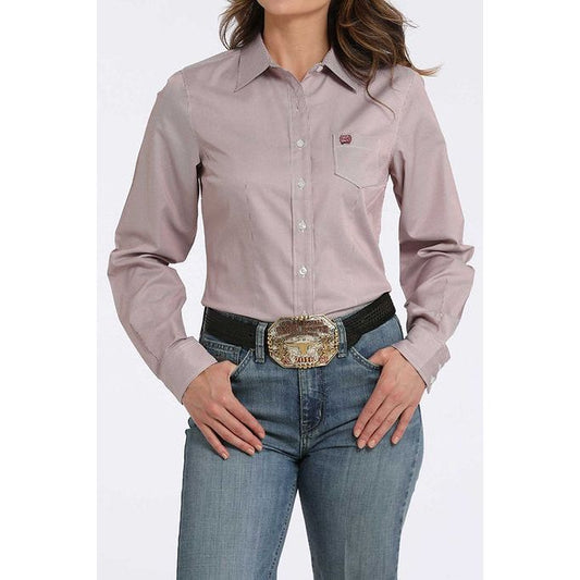 CINCH - Ladies Western Shirt, BUTTON-DOWN, Pink Pin Stripe MSW9164245