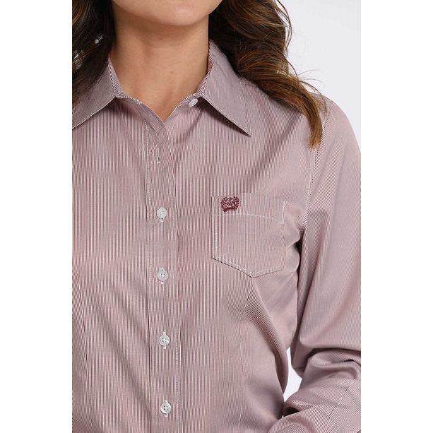 CINCH - Ladies Western Shirt, BUTTON-DOWN, Pink Pin Stripe MSW9164245