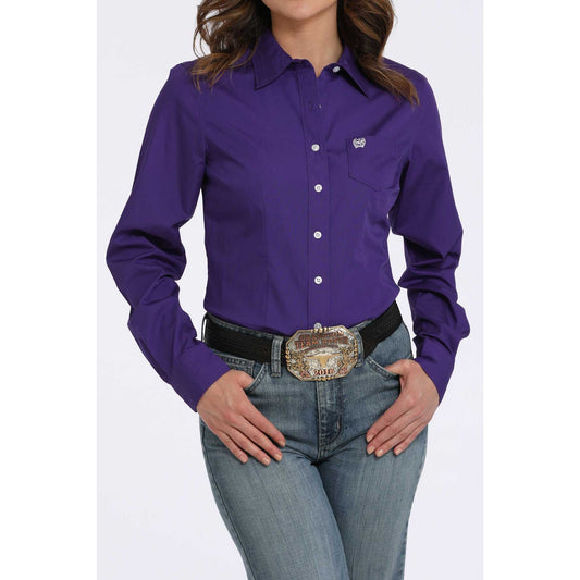 CINCH - Ladies Western Shirt, BUTTON-DOWN, Purple MSW9164076