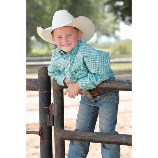 Cinch Boy’s Western Shirt, Turquoise, Button Down - MTW7060383