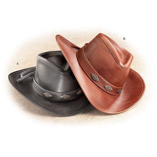 ALAMO Leather Aussie Hat, Charcoal Grey D7211006