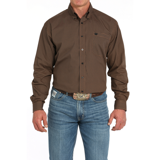 CINCH - Men LONG SLEEVE BUTTON-DOWN SHIRT, Brown MTW1105942