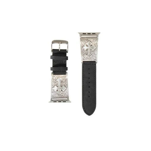 NOCONA APPLE IWATCH BLACK LEATHER CROSS CONCHO BAND 38-40mm N3102501