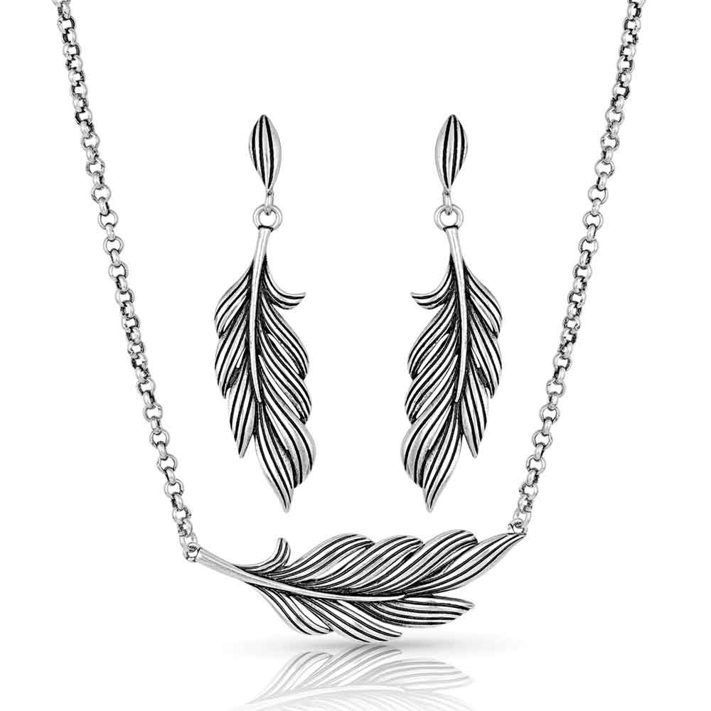 Montana Frayed Singleton Feather Jewelry Set