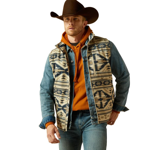 ARIAT LOGO SOFTSHELL WHITE PEPPER - MEN VESTS - 10062590