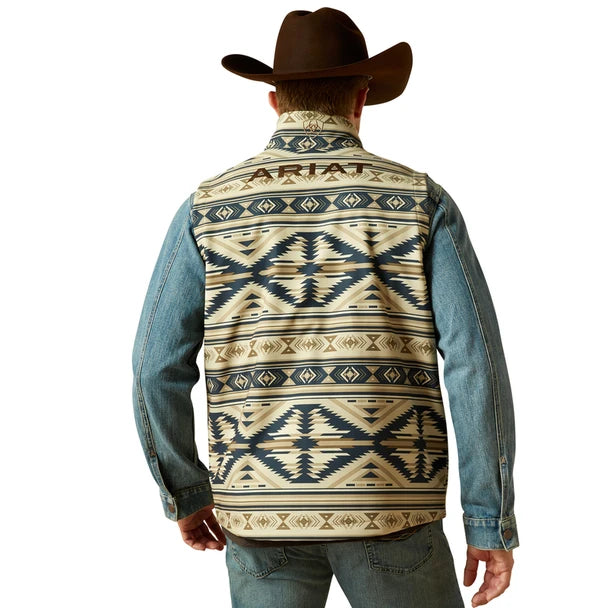 ARIAT LOGO SOFTSHELL WHITE PEPPER - MEN VESTS - 10062590