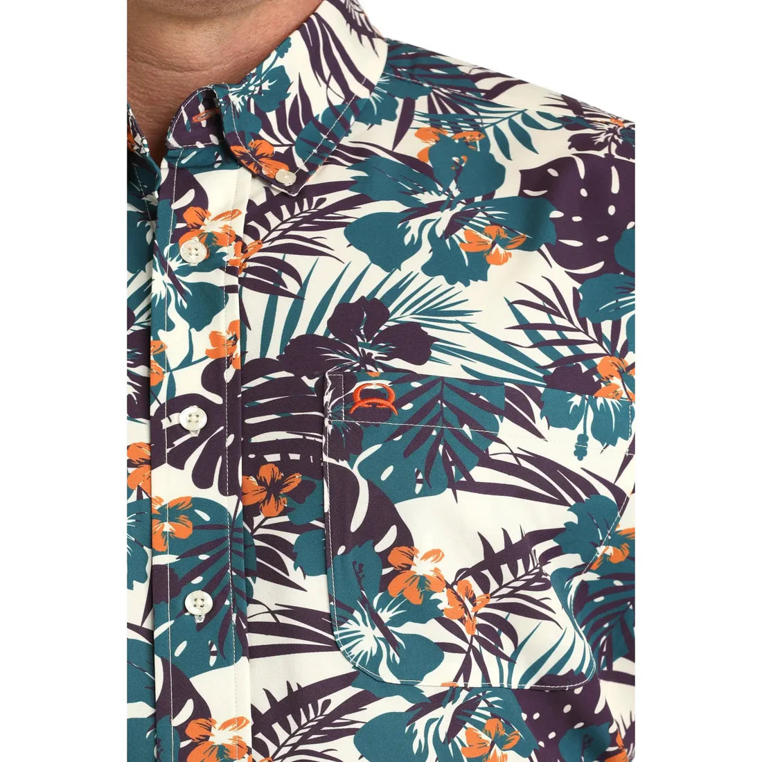 Cinch Men's Arenaflex Print Button Down Short Sleeve Shirt MTW1704163
