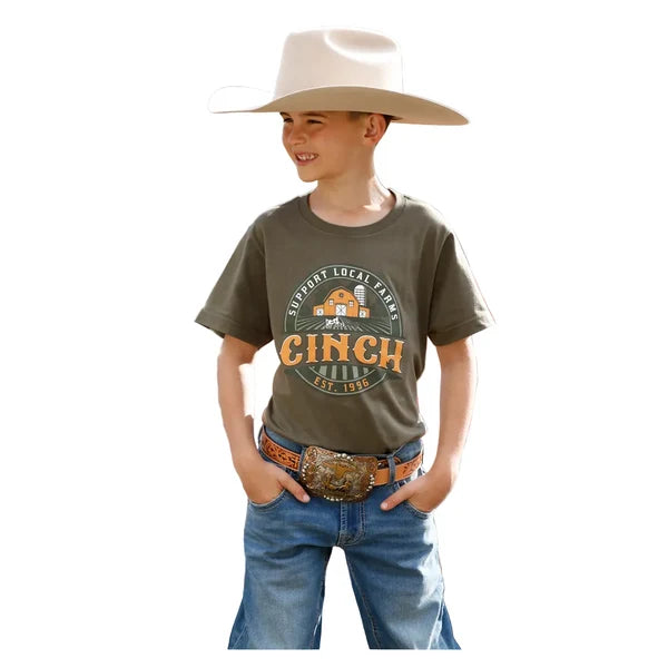 Cinch Boys' Short Sleeve Logo Tee - Green MTT7670185