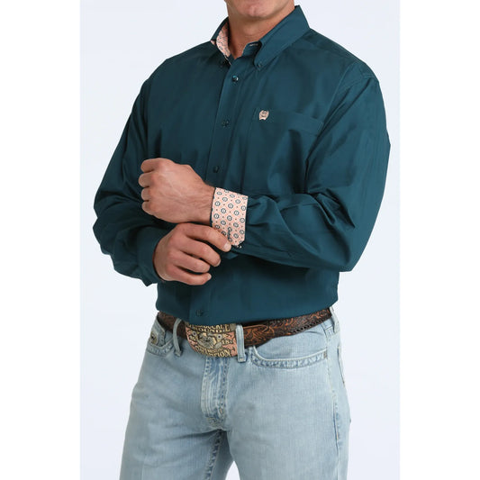 Cinch Men's Solid Teal Button Down Shirt MTW1106106