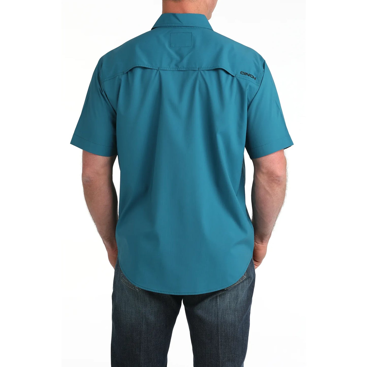 Cinch Men's Solid Teal Arenaflex Long - ShortSleeve Shirt  MTW1723004  MTW1722004