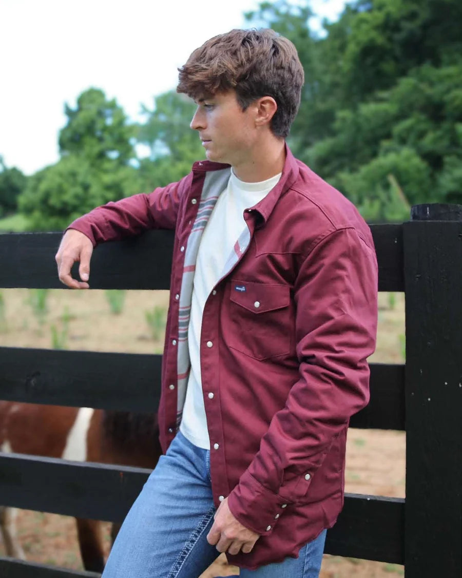 Wrangler® Flannel Lined Work Shirt - Classic Fit - Green/112381692 Burgundy/112381691