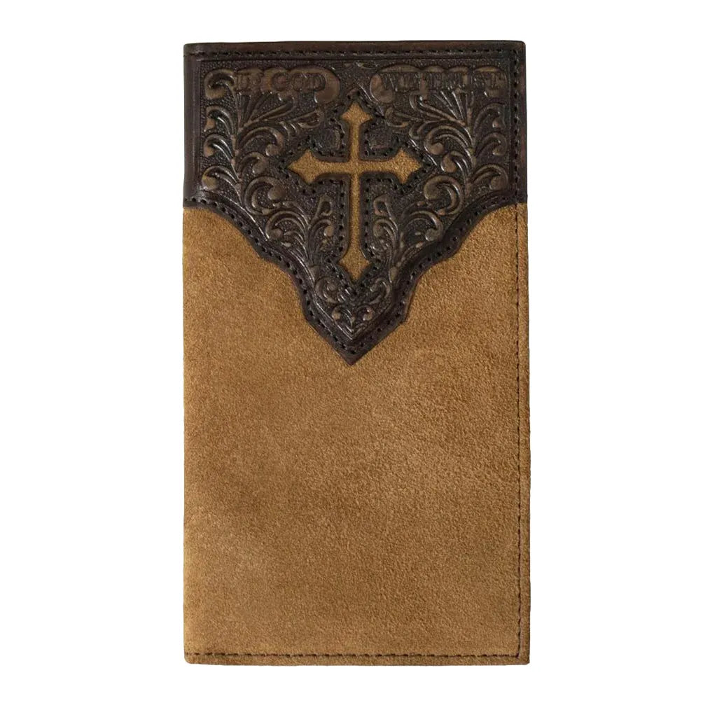 Nocona Men's Western Rodeo Leather Floral Cross Wallet N5413508