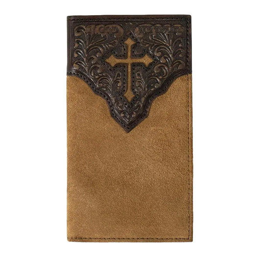 Nocona Men's Western Rodeo Leather Floral Cross Wallet N5413508