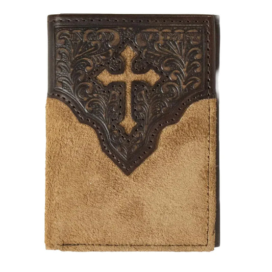 Nocona Men's Tri-fold Cross Engraved Wallet N5413608