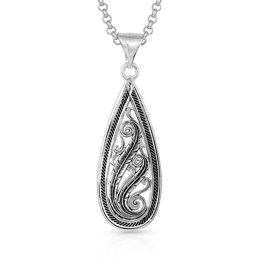 Montana Dancing Teardrop Filigree Necklace