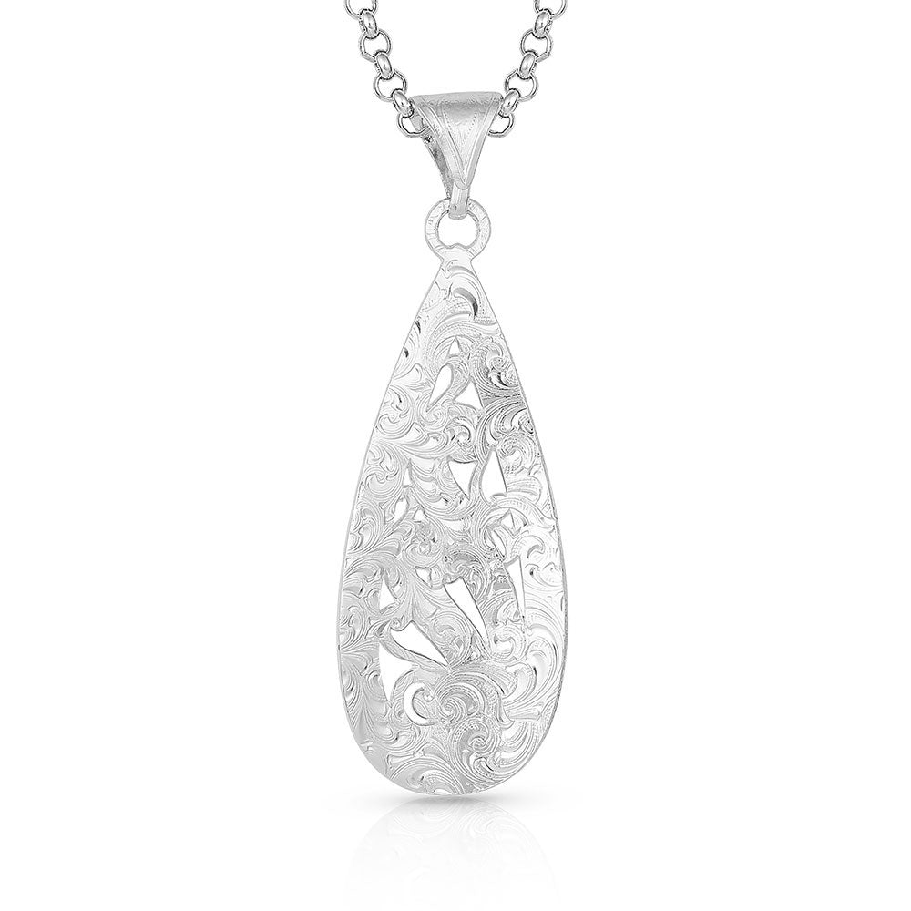 Montana Dancing Teardrop Filigree Necklace