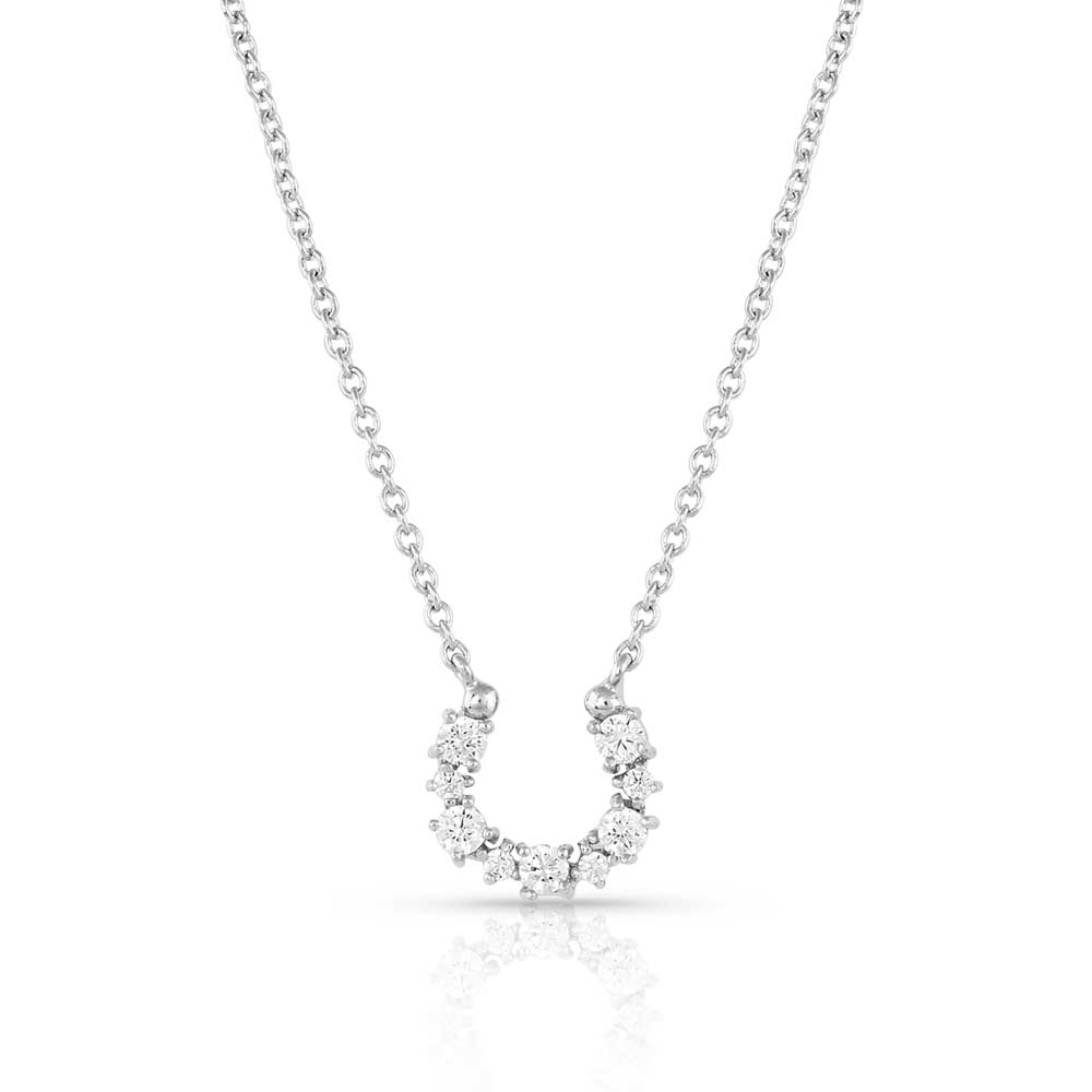 Longline Crystal Horseshoe Necklace