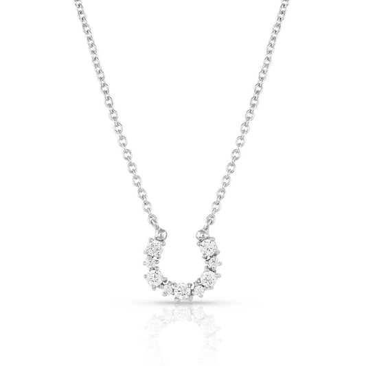 Longline Crystal Horseshoe Necklace