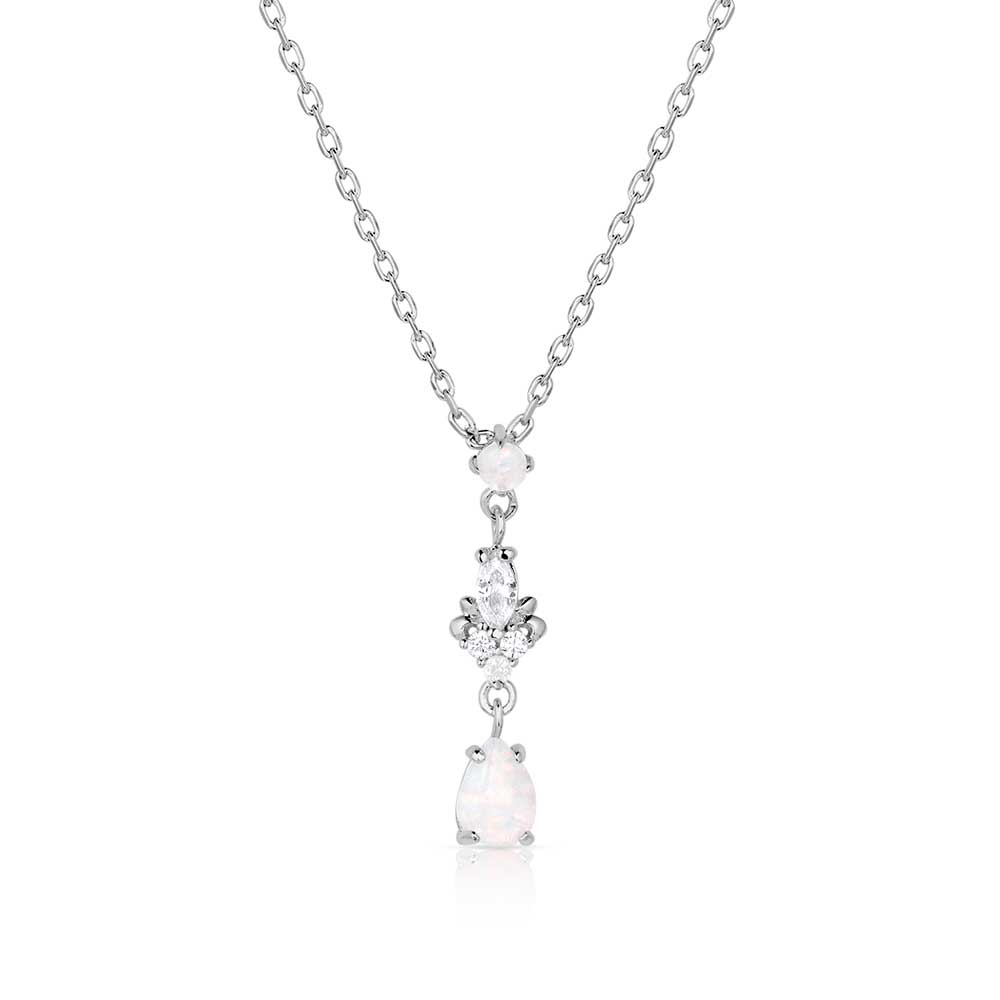 Elegant Harmony White Opal Necklace 