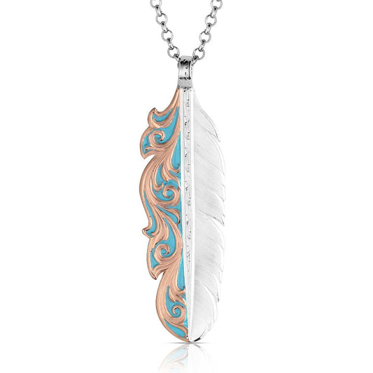 Montana Silversmith Alpine Glow Feather Necklace NC6405