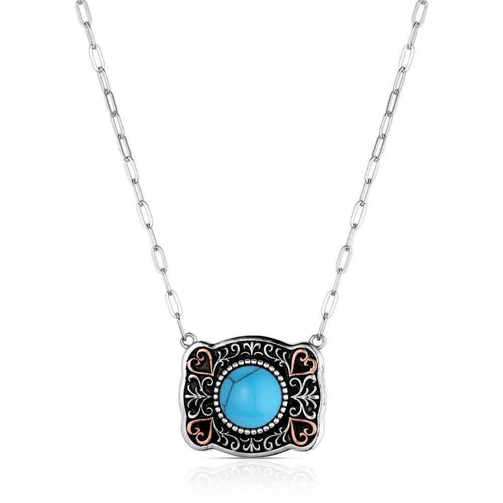 Montana Silversmith Baby Blue Turquoise Buckle Necklace NC6522