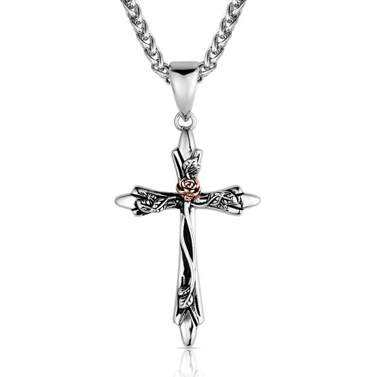 Montana Silversmith Thorn & Roses Cross NC6528