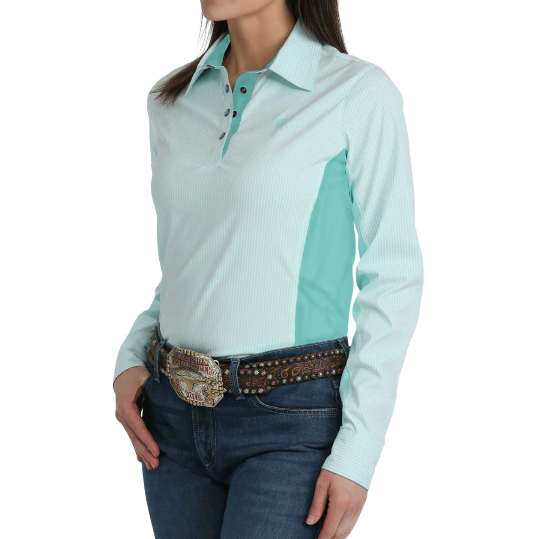 Cinch Ladies Long Sleeve Hybrid Light Blue Shirt MSW7916001