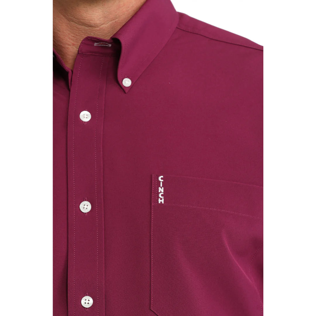 Cinch Men's Solid Purple Button Down Shirt MTW1347159