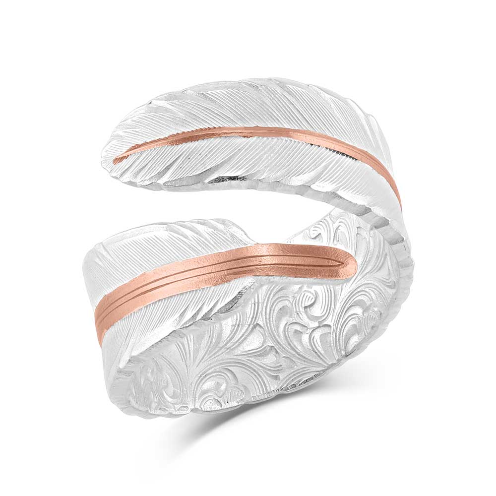 Montana Rose Gold Filament Feather Ring Sz 8