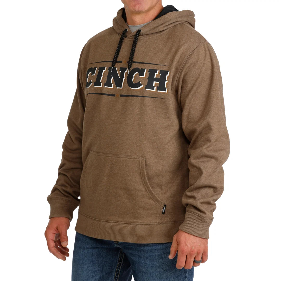 Cinch Men's Brown Heather Logo Pullover Hoodie MWK1206035